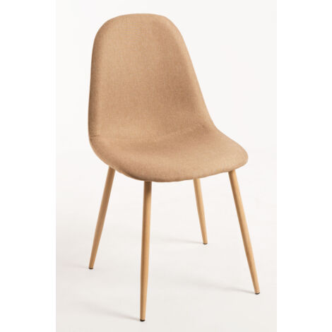 Sillas Comedor - Silla Teok Tela - Marrón arena