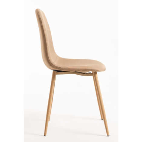 Sillas Comedor - Silla Teok Tela - Marrón arena
