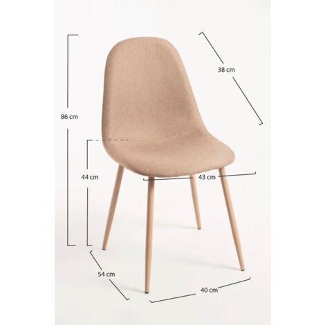 Sillas Comedor - Silla Teok Tela - Marrón arena