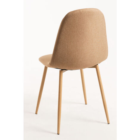 Sillas Comedor - Silla Teok Tela - Marrón arena