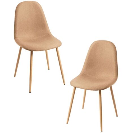 Packs Sillas Comedor - Pack 2 Sillas Teok Tela - Marrón arena (1/5)