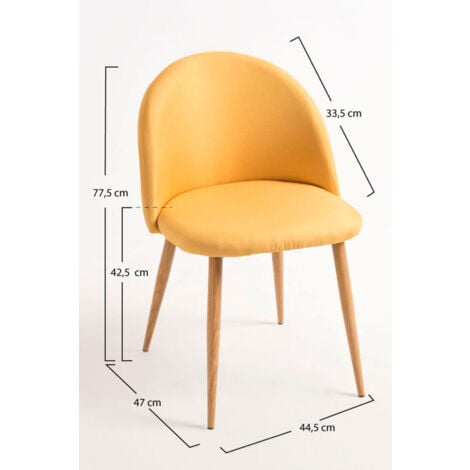 Sillas Comedor - Silla Vint Tela - Amarillo