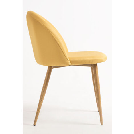 Sillas Comedor - Silla Vint Tela - Amarillo