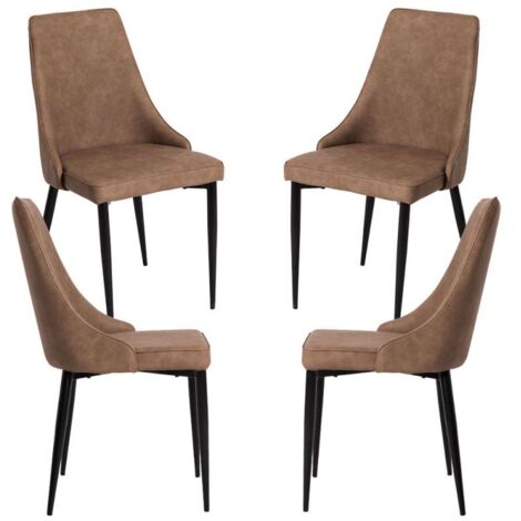 Packs Sillas Comedor - Pack 4 Sillas Stoik Vintage - Marrón (1/5)