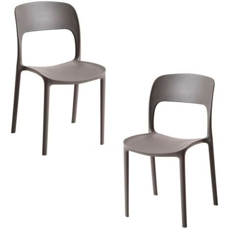 Packs Sillas Jardín - Pack 2 Sillas Inis - Gris oscuro