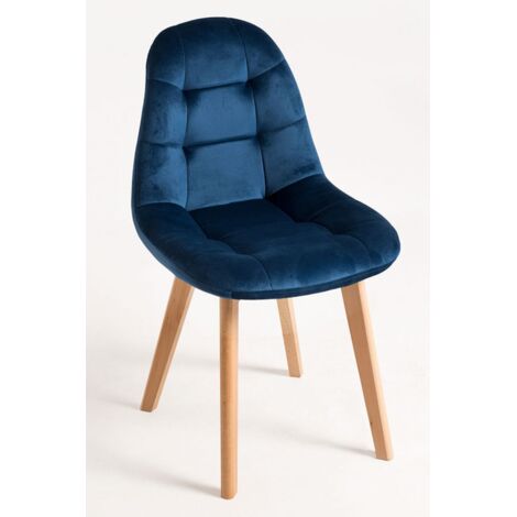 Packs Sillas Comedor - Pack 2 Sillas Kelen Terciopelo - Azul (1/5)