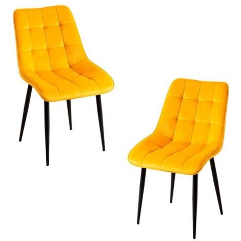 Packs Sillas Comedor - Pack 2 Sillas Cade Terciopelo - Amarillo (1/5)