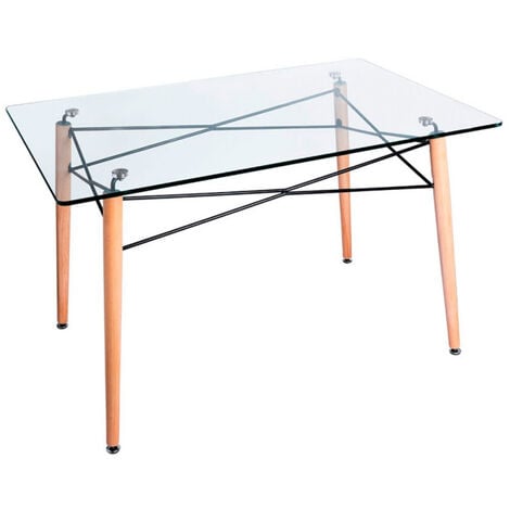 Mesa rectangular de diseño de madera clara 150 cm KOUK - Miliboo