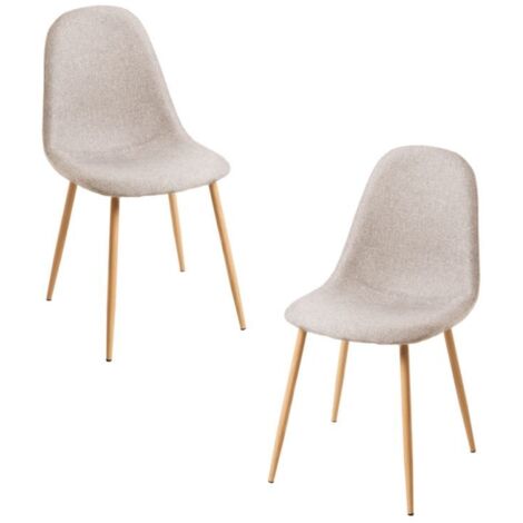Packs Sillas Comedor - Pack 2 Sillas Teok Tela - Beige (1/5)