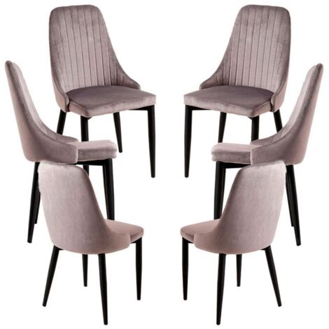Packs Sillas Comedor - Pack 6 Sillas Kan Terciopelo - Gris