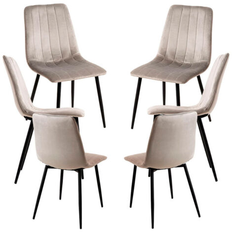 Packs Sillas Comedor - Pack 6 Sillas Liny Terciopelo - Gris (1/5)