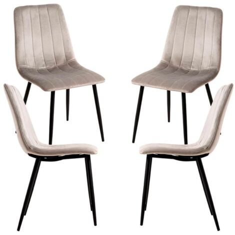 Packs Sillas Comedor - Pack 4 Sillas Liny Terciopelo - Gris (1/5)