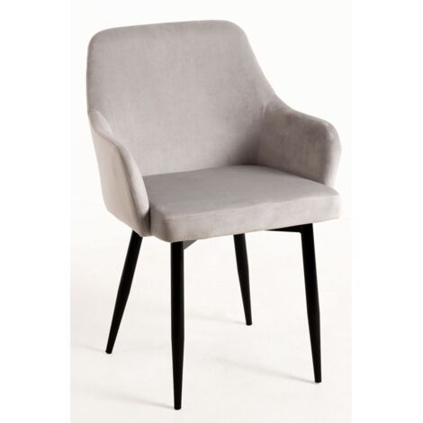 Sillas Comedor - Silla Puan Terciopelo - Gris claro (1/5)