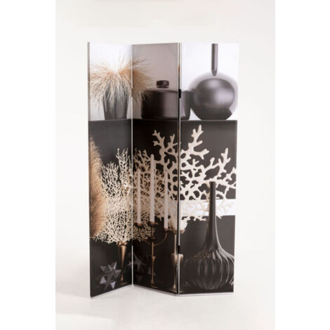 Biombo Siels De Madera Y Lienzo - 180x120.6 Cm, Decorativo Y Práctico