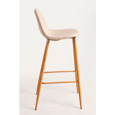 Taburetes Cocina - Taburete Teok Tela - Beige