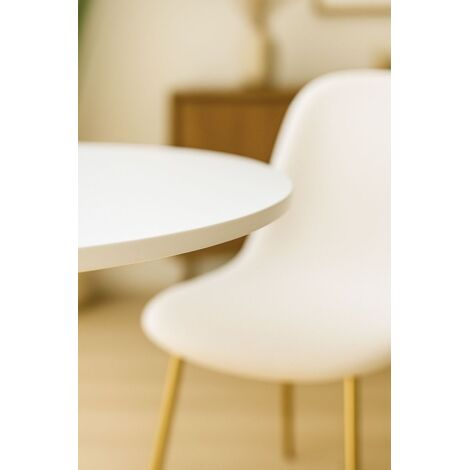 Estilo Nórdico - Mesa Synk Redonda 60 Cm - Blanco