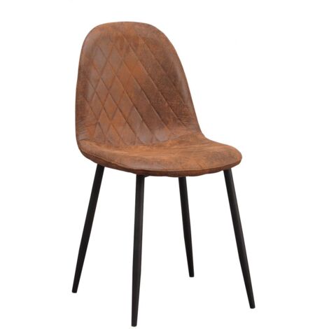 Sillas Comedor - Silla Black Teok Polipiel - Diamante Café