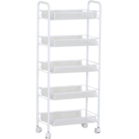Almacenaje - Carrito Verdulero 5 Estantes Kitchen - Blanco