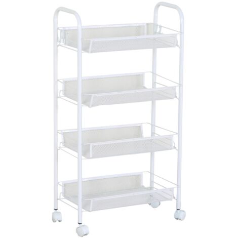 Almacenaje - Carrito Verdulero 4 Estantes Kitchen - Blanco