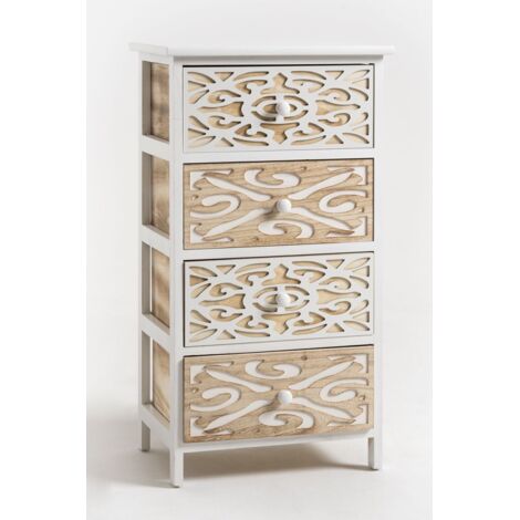 Muebles Auxiliares - Cajonera Ancha Carvy 4 Cajones