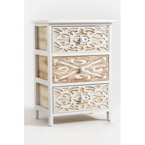 Muebles Auxiliares - Cajonera Ancha Carvy 3 Cajones