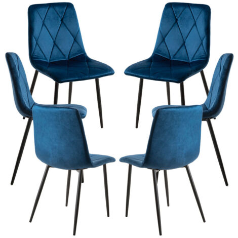 Packs Sillas Comedor - Pack 6 Sillas Lyke Terciopelo - Azul (1/5)