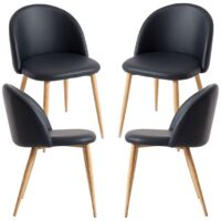 Packs Sillas Comedor - Pack 4 Sillas Vint Polipiel - Negro