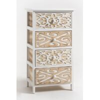 Muebles Auxiliares - Cajonera Ancha Carvy 4 Cajones