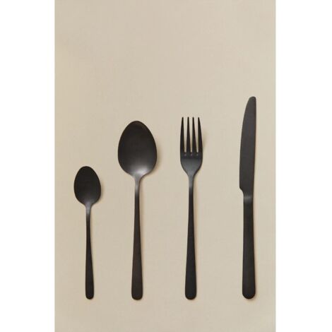 ORION91oficial® - Cubertería en acero inoxidable de 16 piezas Color Negro🖤 Mate, Cubiertos, Cocina, Menaje - spaziOrion91 - (1/5)