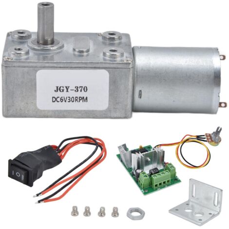 Moteur Réducteur DC 6V Mini Turbo à Vis Sans Fin JGY370 30RPM avec Régulateur de Vitesse (1/5)