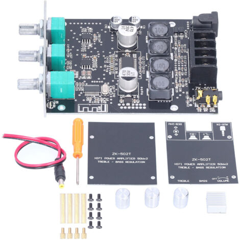 Carte Amplificateur Audio Stéréo 100W Bluetooth 5.0 avec Contrôles Basse/Treble et Entrée AUX - Kit DIY