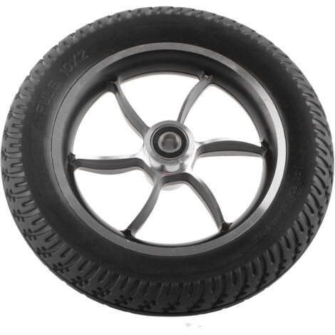 Roue pneumatique 10 pouces pour fauteuil roulant électrique avant, pneu caoutchouc solide avec roulement 12mm 6001