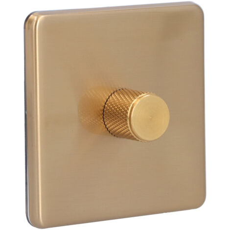 Interrupteur Variateur en Laiton Brossé Antidérapant et Résistant pour Maison AC220V, Éclairage Monochrome