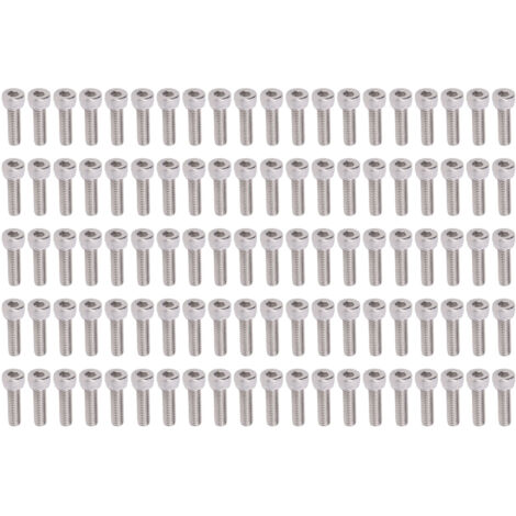 100 Vis à tête hexagonale creuse M4x0.7mm en acier galvanisé, Kit de 100 pièces pour fixation industrielle (1/5)