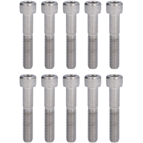 10 Vis à tête cylindrique creuse hexagonale A2-70 en acier inoxydable pour machines industrielles M10x60 - Lot de 10 pièces (1/5)