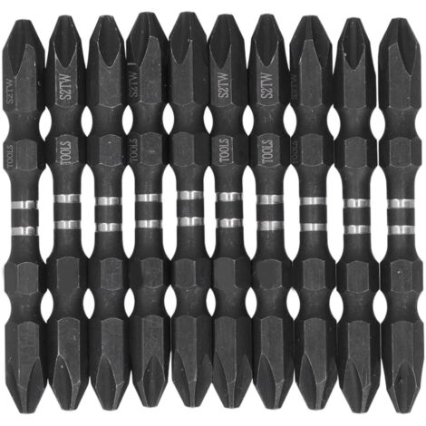 10 Pièces Embouts de Tournevis Double Extrémité Magnétique PH2 1/4 Pouce Tige Hexagonale Kit Outillage à Main Grande Tête (1/5)
