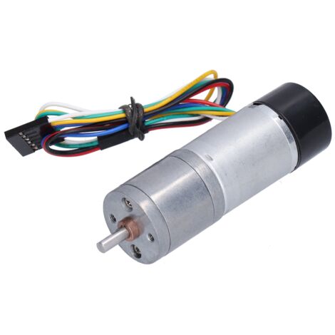Moteur à Engrenages DC avec Encodeur JGA25‑371 24V pour Voiture Intelligente, Signal de Mesure de Vitesse et Retour d'Information, 1360 RPM (1/5)