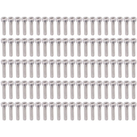 100 Vis à tête hexagonale creuse M4x0.7mm, Acier galvanisé, Kit de 100 pièces pour fixation industrielle (1/5)