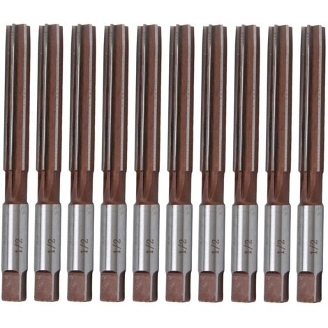 10 Pièces Alésoir Manuel 6 Lames 1/2 Pouce 9SiCr pour Métal Bois Plastique (1/5)