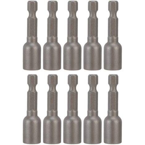 10 pièces embouts magnétiques hexagonaux M8x48mm pour vis à six pans creux, 1/4 de pouce, pour perceuse/visseuse, jeu de douilles impact (1/5)