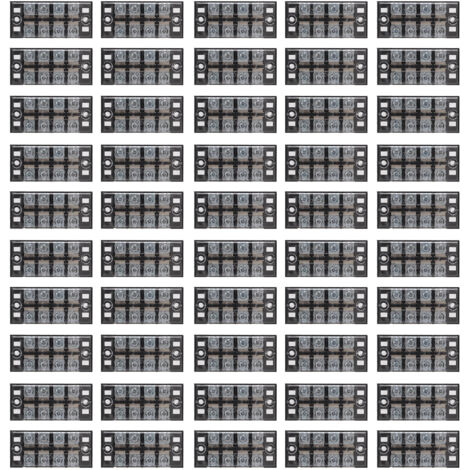 Bloc de bornes double rangée 50 pièces 25A 600V, haute conductivité électrique pour tableau de distribution (1/5)