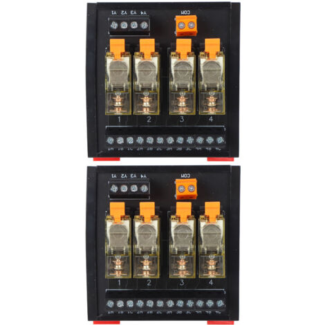 2 Pièces Module Relais 4 Canaux 1 NO 1 NC, Montage Rail DIN, Commande DC PLC, AC 250V, BEM1S-4MZ (1/5)