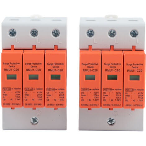 Disjoncteur de protection contre les surtensions 2P, montage rail DIN, 420V AC, pour installation domestique et industrielle. (1/5)