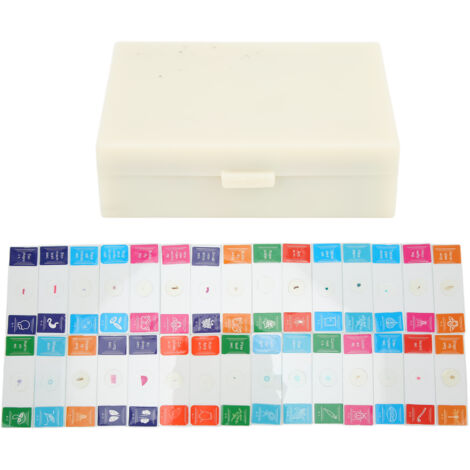 30 Pièces Lames de Microscope Préparées avec Boîte, Set de Lames de Biologie Transparentes pour Laboratoire (1/5)