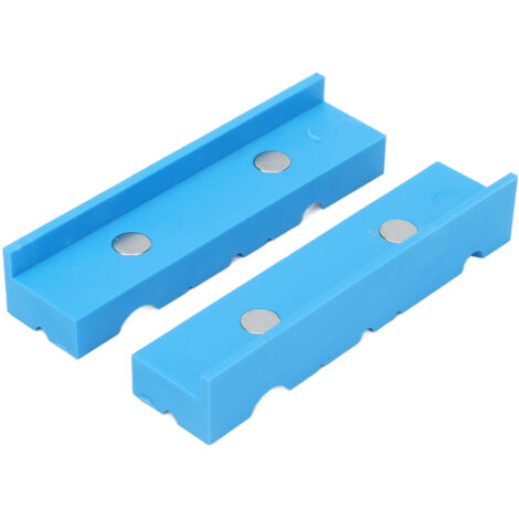 2 Pièces Mâchoires d'Étau ABS 5,5 Pouces Magnétiques avec Couverture de Protection Rainurée pour Serrage (1/5)