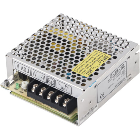 Alimentation à découpage 12V 2.1A en alliage d'aluminium pour conversion 110V/220V - S-25-12 (1/5)