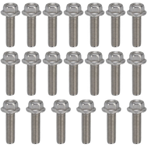 20 Pièces Boulons Hexagonaux à Collerette M10 x 40 Acier Inoxydable A2-70 avec Joint DIN 6921 (1/5)