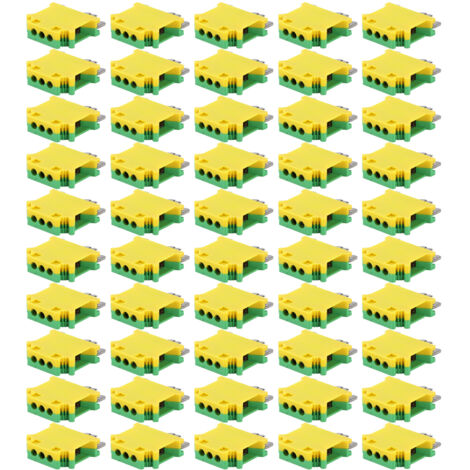 50 pièces Bornier de Rail DIN à 2 Voies en Cuivre Pur pour Mise à la Terre 101A USLKG‑16 (1/5)