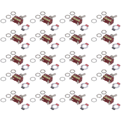20 Ensembles Interrupteur à Bascule 3 Broches 2 Vitesses Auto-bloquant Vis AC 250V 15A (1/5)