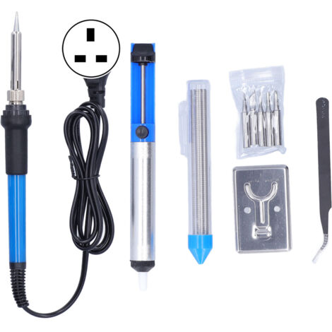 Fer à souder 60W température réglable avec fil à souder, pour bricolage et réparations, prise UK 220V (1/5)